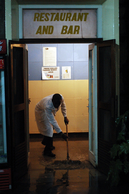 In Nairobi, rain respects neither roofs nor walls