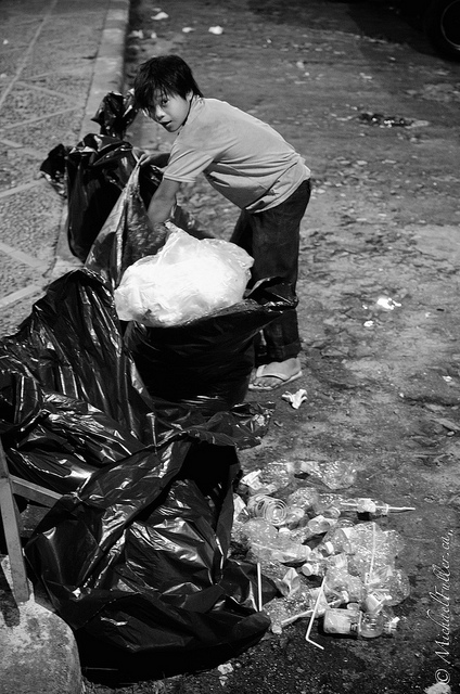 For each kilogram of plastic this kid collected, he earned a measly $1.