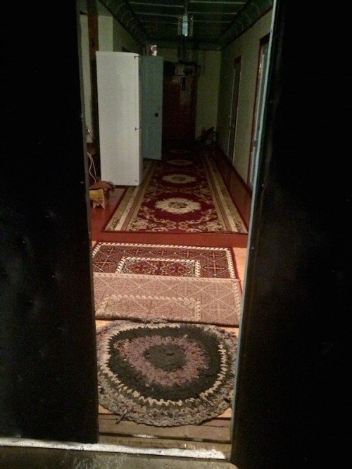 The front door to his house.